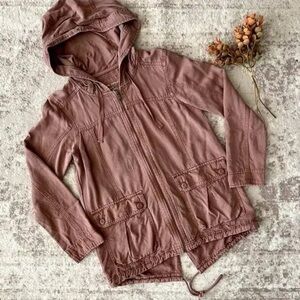 American Eagle Purple Hooded Utility Jacket